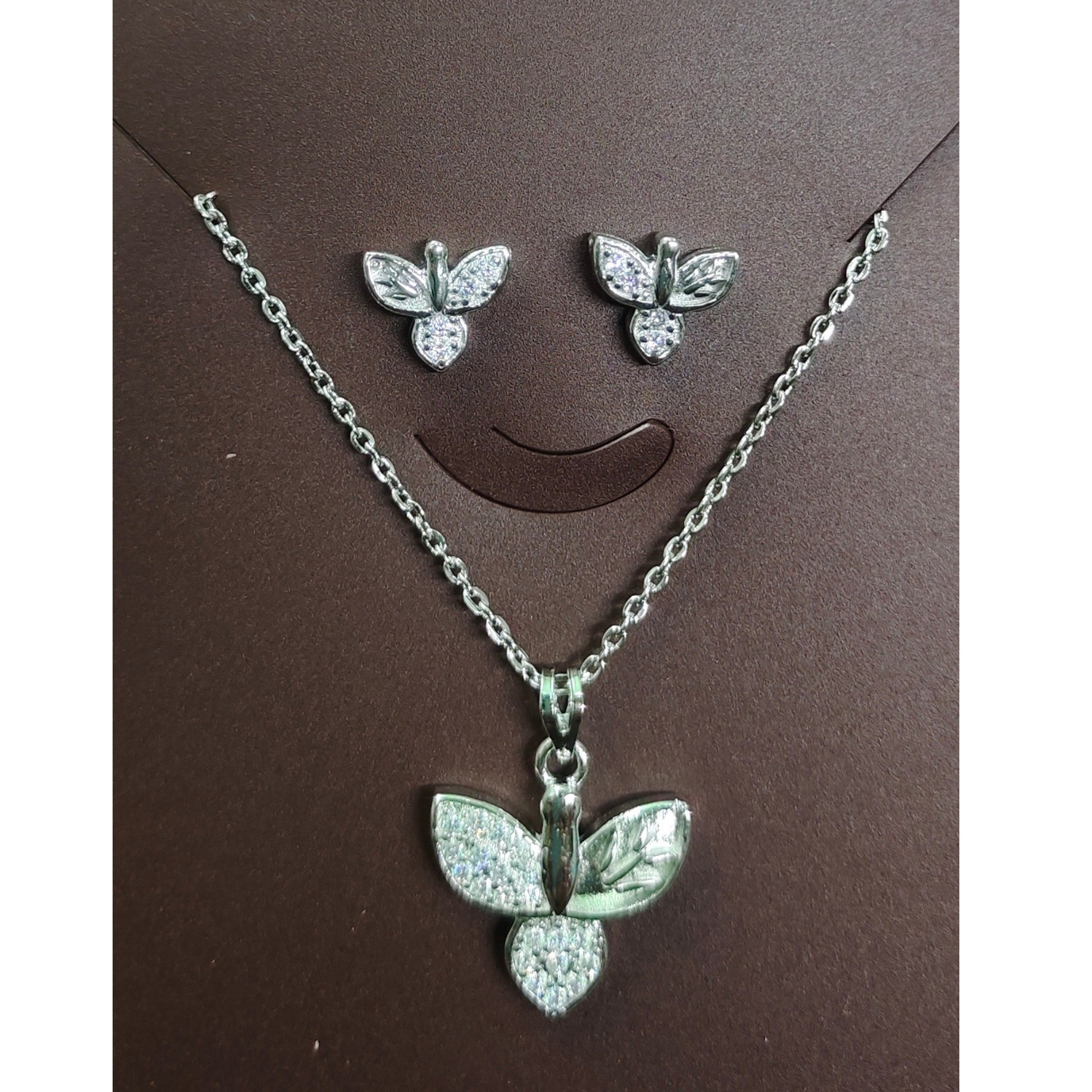 SILVER PENDANT- 625 SILVER PENDANT SET WITH EARRINGS SOLD ON MRP) - *CHAIN INCLUDED* (NON EXCHANGEABLE ITEM)