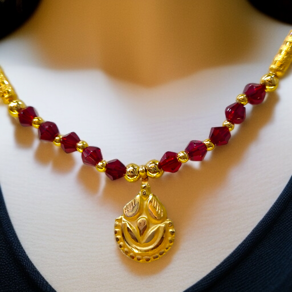 FLORAL2 DESIGN (WGT: 0.200 GM APPROX) KDM GOLD LOCKET 1 PIECE WITH TASSEL (50 TONCH) BEST FOR GIFT IN MARRIAGE.