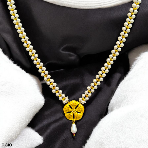 GOLD PENDANT- (GMP22) WGT: 0.810 GM APPROX CERTIFIED BIS HUID HALLMARK 916 22KT GOLD MOTI PENDANT 1 PIECE FOR WOMEN.