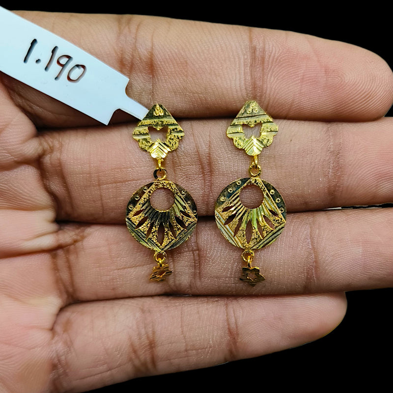 GOLD TOPS- (15NGS3)-(259QYZ) (WGT: 1.190 GM APPROX) BIS CERTIFIED HUID HALLMARK 375 9KT GOLD TOPS 1 PAIR BEST FOR MARRIAGE GIFT.