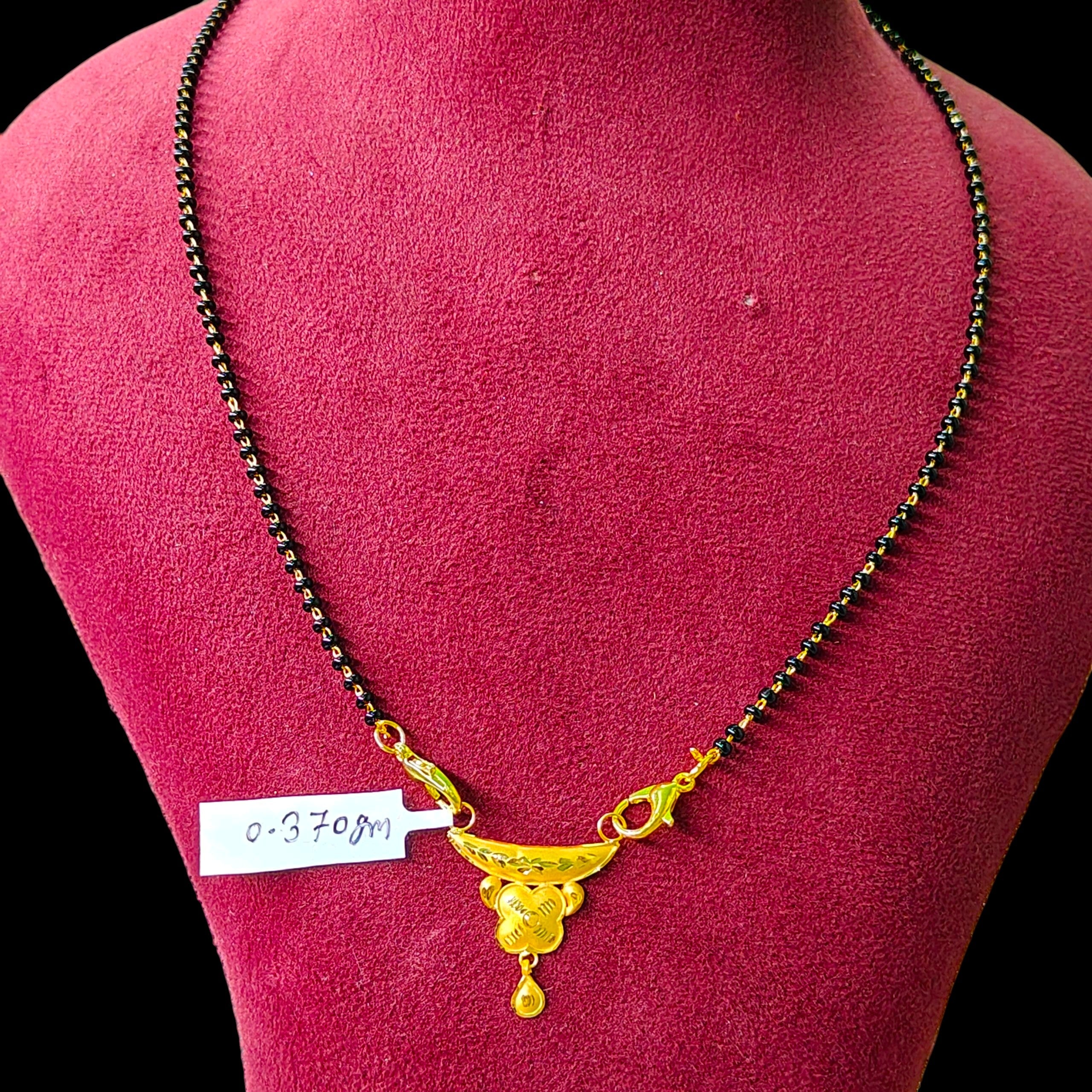 GOLD PENDANT- (WGT: 0.370 GM APPROX) BIS CERTIFIED HUID HALLMARK 375 9KT GOLD PENDANT FOR WOMEN 1 PIECE WITH FREE MANGALSUTRA & TASSEL.