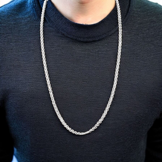 (SLCN) SILVER CHAIN 22 INCH - 625 SILVER CHAIN WGT: 10.040 GM APPROX 1 PIECE (UNISEX DESIGN) FOR MEN AND WOMEN.