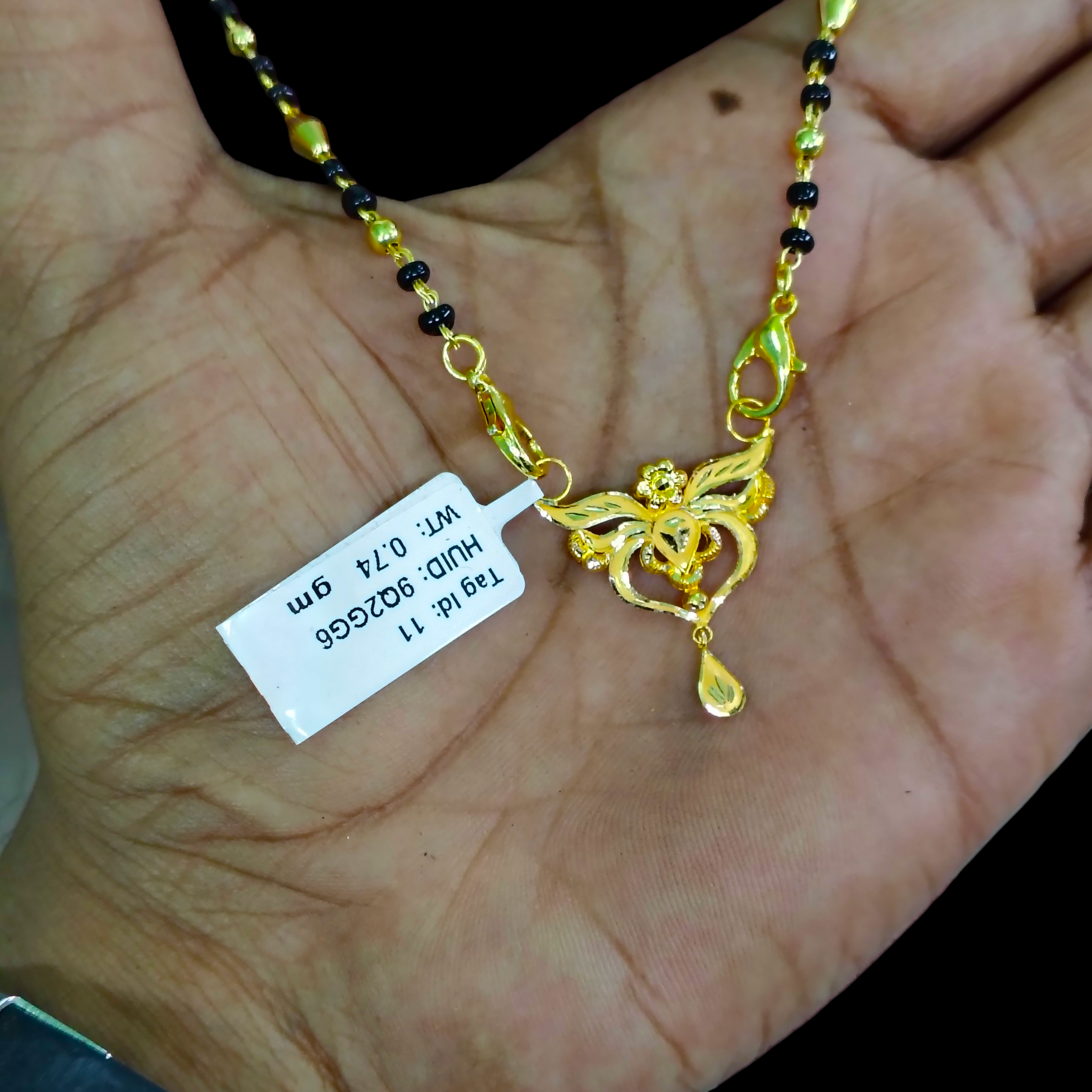 GOLD PENDANT- WGT: 0.740 GM APPROX 22KT HUID HALLMARK GOLD PENDANT MANGALSUTRA 1 PIECE WITH TASSEL.