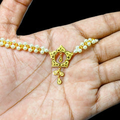 GMP9K- WGT: 0.640 GM APPROX CERTIFIED BIS HUID HALLMARK 375 9KT GOLD MOTI PENDANT 1 PIECE FOR WOMEN.(C9SH33)