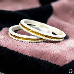 GSB9K- (ISYBYH)-(DPJQDV) (SIZE:27) (WGT: 1.110 GM APPROX) BIS CERTIFIED HUID HALLMARK 375 9KT GOLD SAKHA BADHANO 1 PAIR FOR WOMEN (CHILA PATH DESIGN) NOT FOR REGULAR USE.