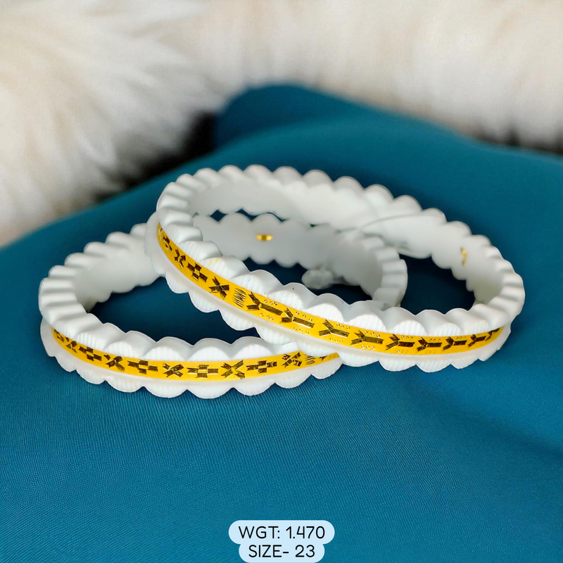 TRJ (SIZE: 23) WGT: 1.470 GM APPROX HUID HALLMARK 22KT GOLD SAKHA BANGLES 1 PAIR DESIGN FOR REGULAR USE.