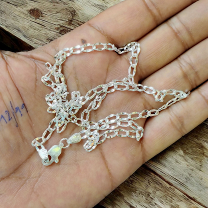 (SLCN) SILVER CHAIN 22 INCH - 625 SILVER CHAIN WGT: 10.080 GM APPROX 1 PIECE (UNISEX DESIGN) FOR MEN AND WOMEN.