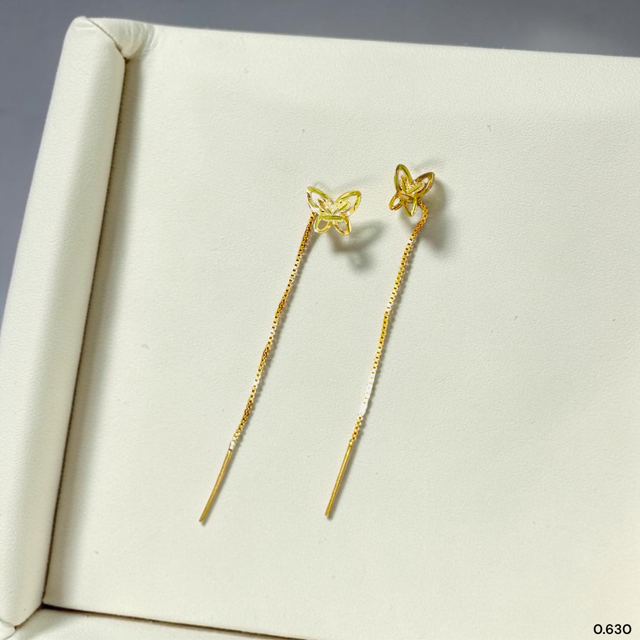 GOLD SUIDHAGA- (WGT: 0.630 GM APPROX) BIS CERTIFIED HUID HALLMARK 9KT GOLD SUIDHAGA EARRINGS (1 PAIR) FOR WOMEN.