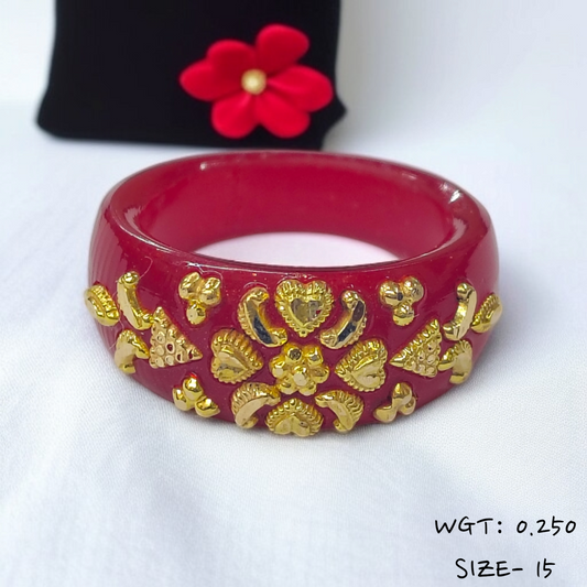 (GPR) TRJ (SIZE: 15) WGT: 0.250 GM APPROX (50 TONCH) KDM GOLD POLA RING FOR WOMEN 1 PIECE FOR GIFT (SOLD ON MRP)
