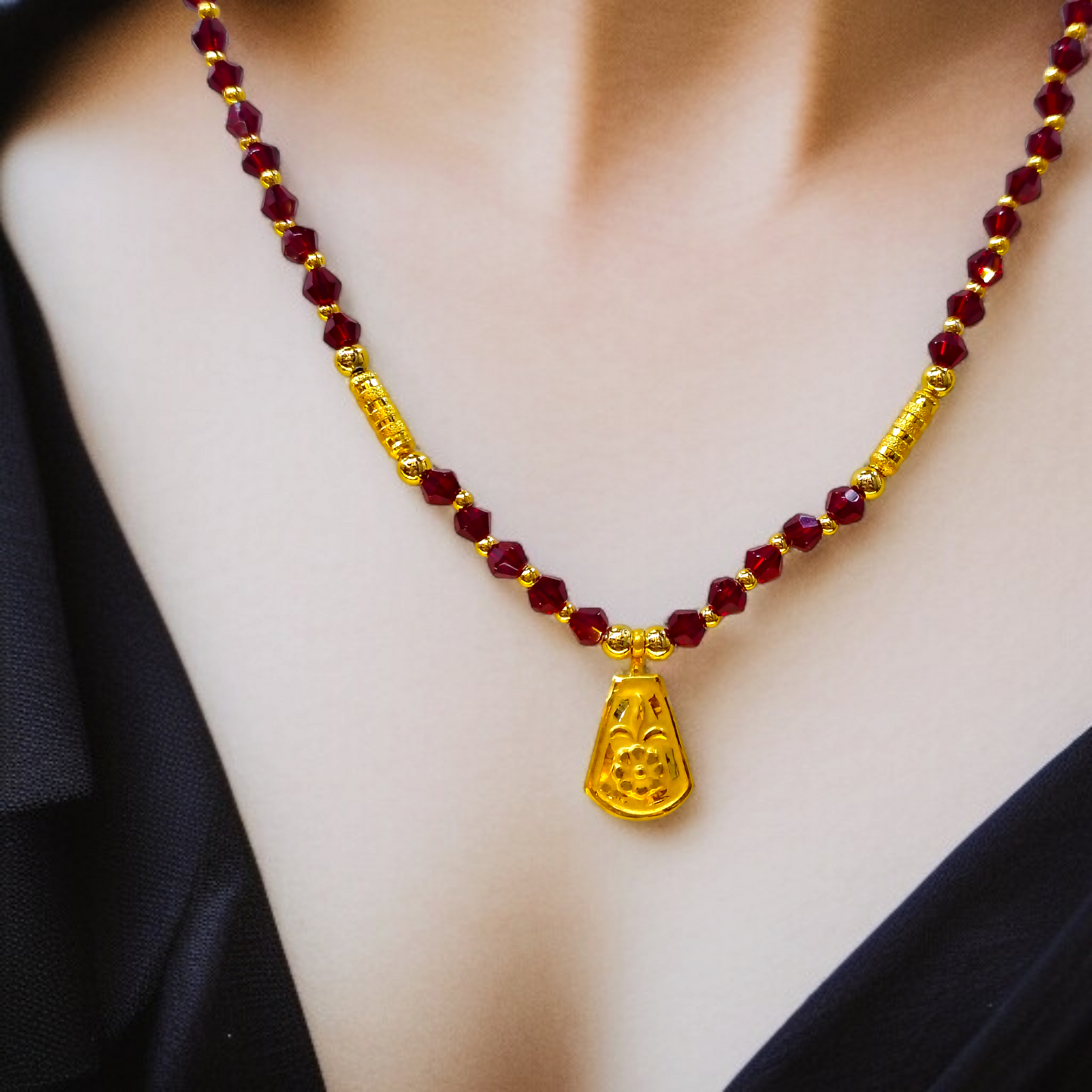 PRISMA DESIGN (WGT: 0.230 GM APPROX) KDM GOLD LOCKET 1 PIECE WITH TASSEL (50 TONCH) BEST FOR GIFT IN MARRIAGE.