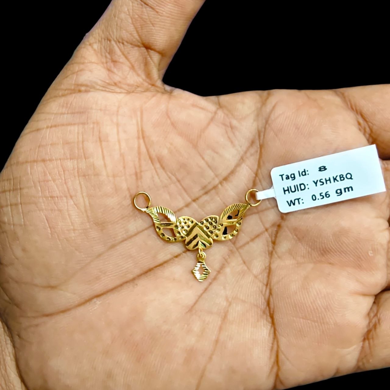 GOLD PENDANT- (WGT: 0.560 GM APPROX) BIS CERTIFIED HUID HALLMARK 375 9KT GOLD PENDANT FOR WOMEN 1 PIECE WITH FREE MANGALSUTRA & TASSEL.
