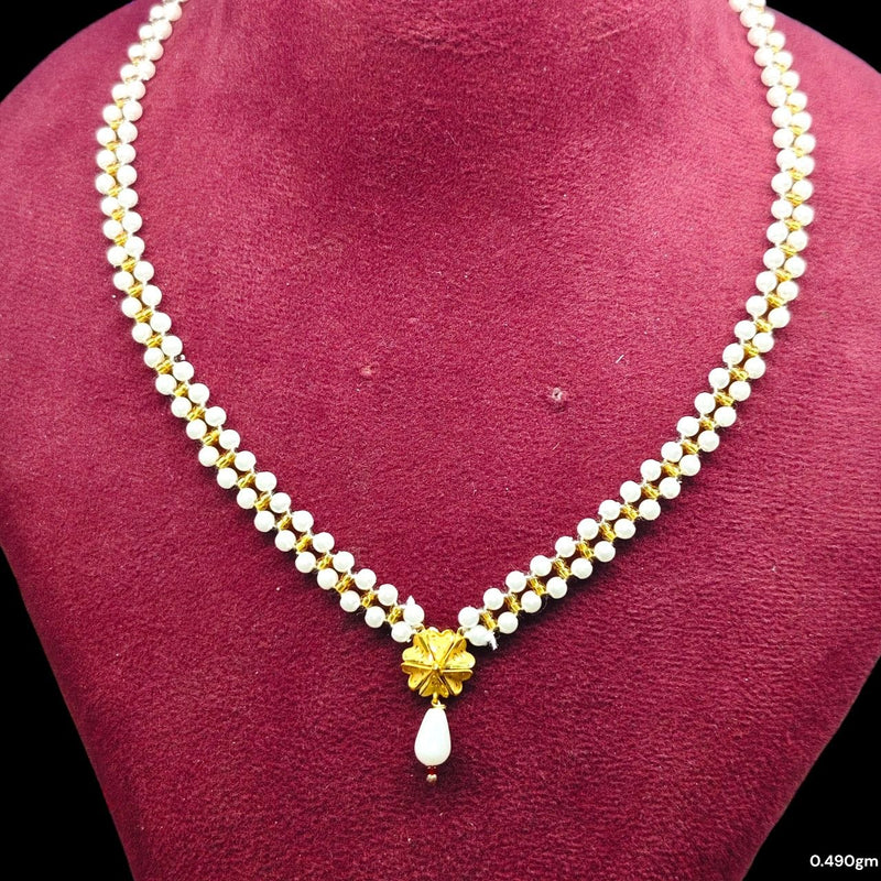 GMP22K- WGT: 0.490 GM APPROX CERTIFIED BIS HUID HALLMARK 916 22KT GOLD MOTI PENDANT 1 PIECE FOR WOMEN.