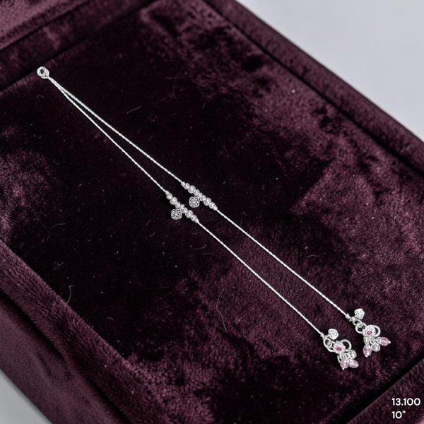 SILVER PAYEL- (A29) (WGT: 13.100 GM APPROX) 625 SILVER PAYEL (ANKLET) 1 PAIR LENGTH: 10