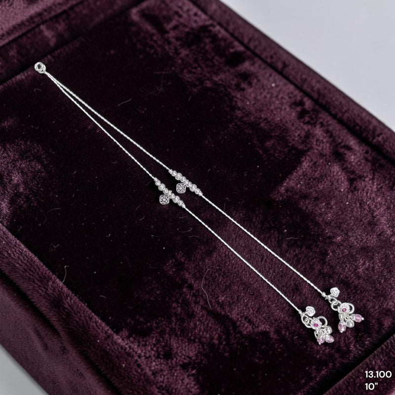 SILVER PAYEL- (A29) (WGT: 13.100 GM APPROX) 625 SILVER PAYEL (ANKLET) 1 PAIR LENGTH: 10