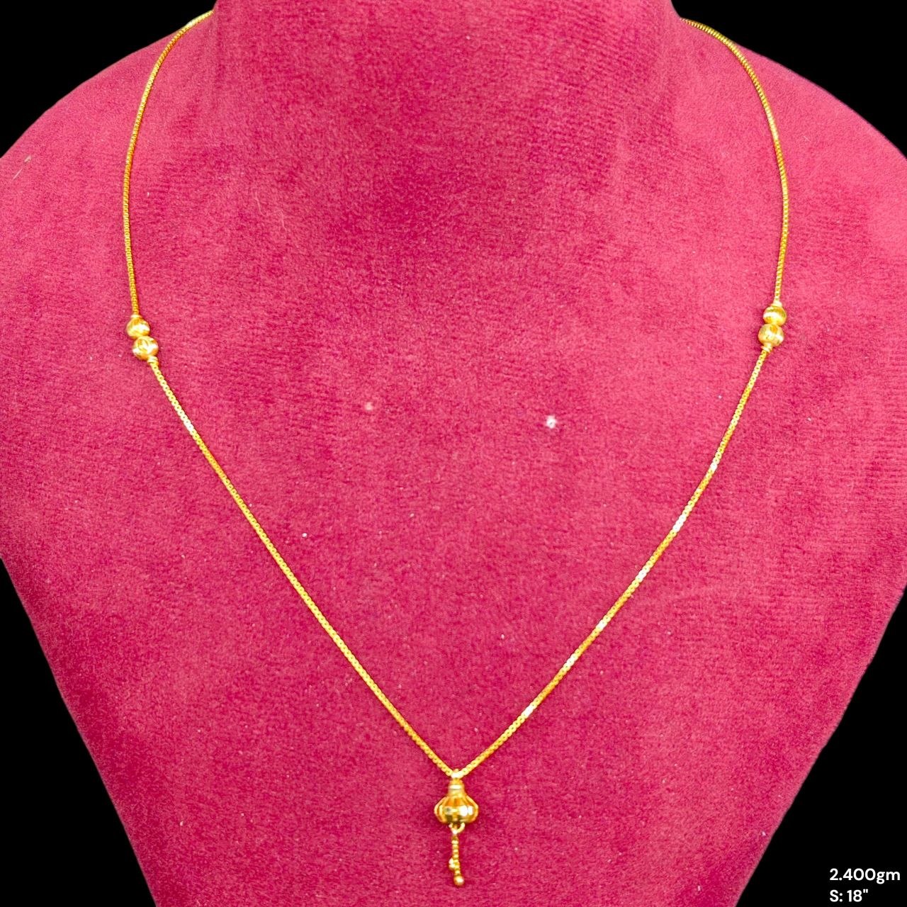 GOLD CHAIN- (WGT: 2.400 GM APPROX) BIS CERTIFIED HUID HALLMARK 9KT GOLD CHAIN (18 INCH) 1 PIECE FOR UNISEX.