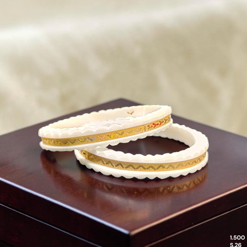 GSB22K- (SIZE:26) WGT: 1.500 GM APPROX HUID HALLMARK 22KT GOLD SAKHA BADHANO BANGLES 1 PAIR DESIGN FOR REGULAR USE.