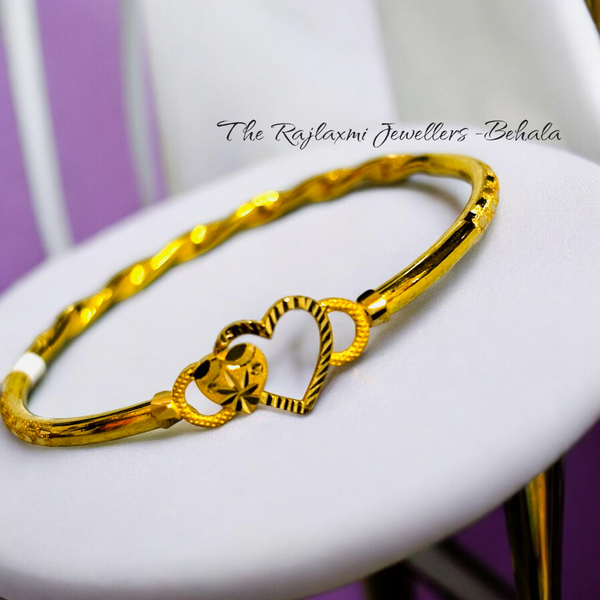 TRJ (MTO) DUPLEX DUAL HEART DESIGN HALLMARK 22KT GOLD COVER BRACELET APPROX WGT: 2.700 GM 1 PIECE FOR WOMEN - (BILL MANDATORY -EXCHANGE FOR LIFETIME IN STORE ONLY) BY RAJLAXMI.