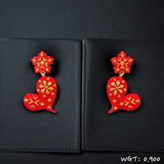 (GREAT FREEDOM OFFER) TRJ WGT: 0.900 GM APPROX HUID HALLMARK 22KT GOLD POLA EARRINGS 1 PAIR FOR WOMEN.