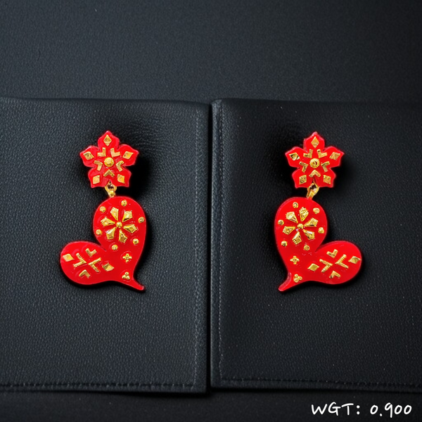 (GREAT FREEDOM OFFER) TRJ WGT: 0.900 GM APPROX HUID HALLMARK 22KT GOLD POLA EARRINGS 1 PAIR FOR WOMEN.