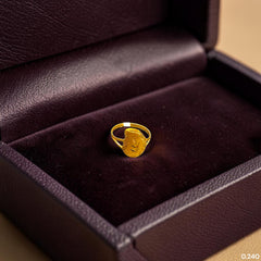 BABY JEWELLERY- TRJ (YGFNAJ) (WGT: 0.240 GM APPROX) 375 9KT HUID HALLMARK GOLD BABY FINGER RING 1 PIECE FOR RICE CEREMONY & BIRTHDAY.