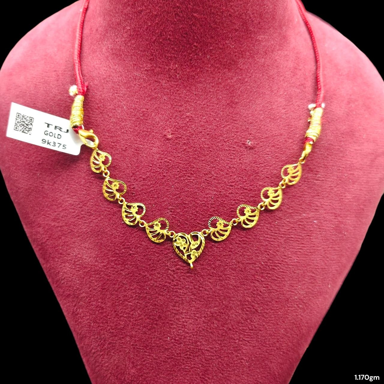 GOLD CHOKER NECKLACE-(WGT: 1.170 GM APPROX) BIS CERTIFIED HUID HALLMARK 9KT GOLD NECKLACE 1 PIECE FOR WOMEN.