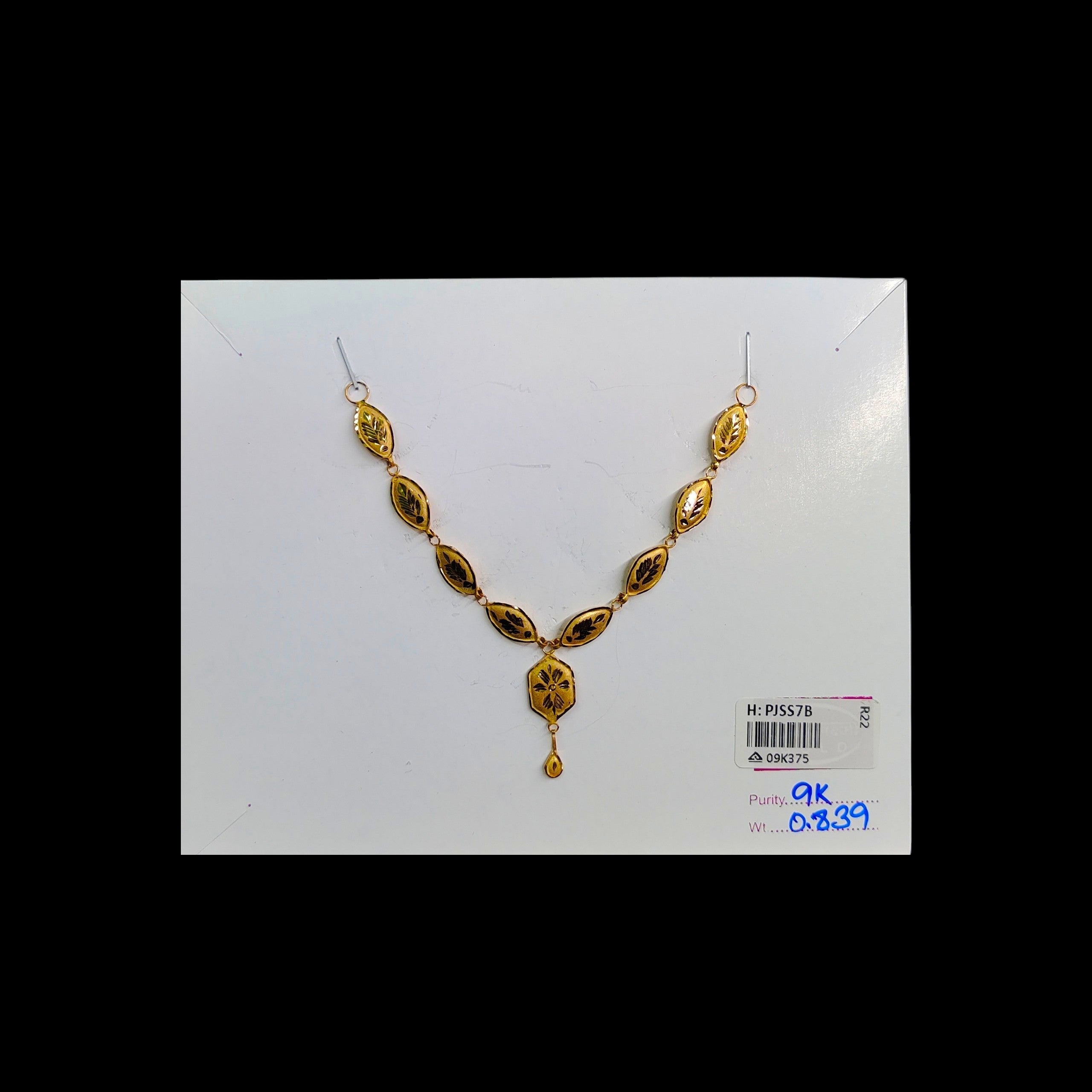 GOLD CHOKER NECKLACE-(WGT: 0.839 GM APPROX) BIS CERTIFIED HUID HALLMARK 9KT GOLD NECKLACE 1 PIECE FOR WOMEN.