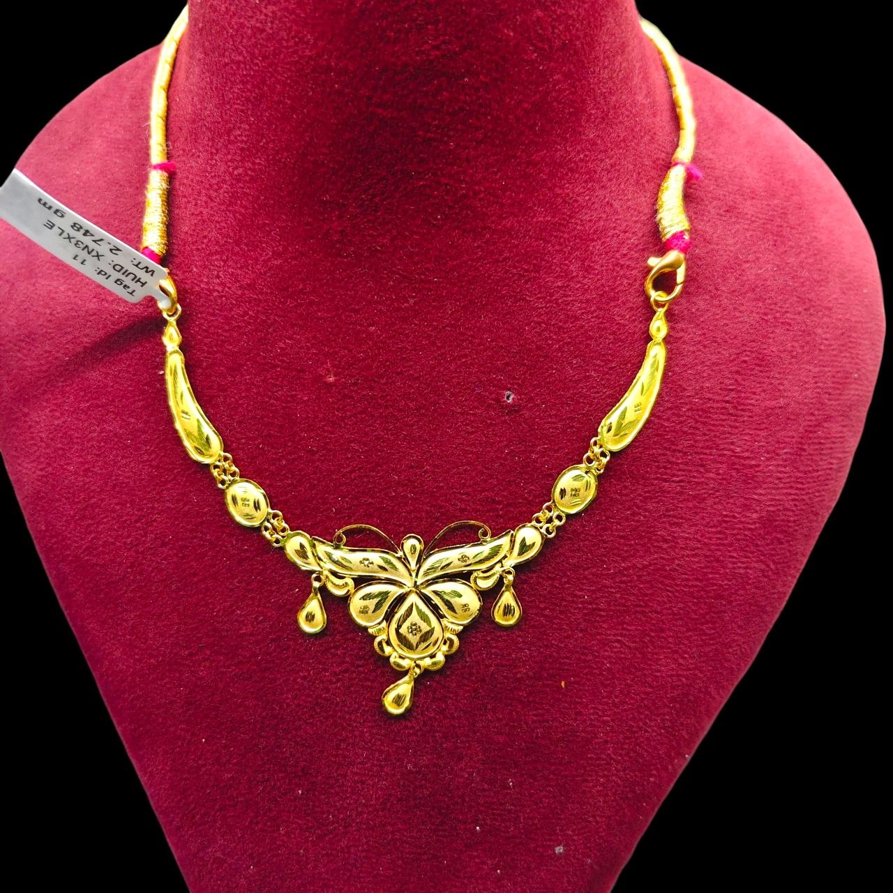 GOLD CHOKER NECKLACE-(WGT: 2.252 GM APPROX) BIS CERTIFIED HUID HALLMARK 9KT GOLD NECKLACE 1 PIECE FOR WOMEN.