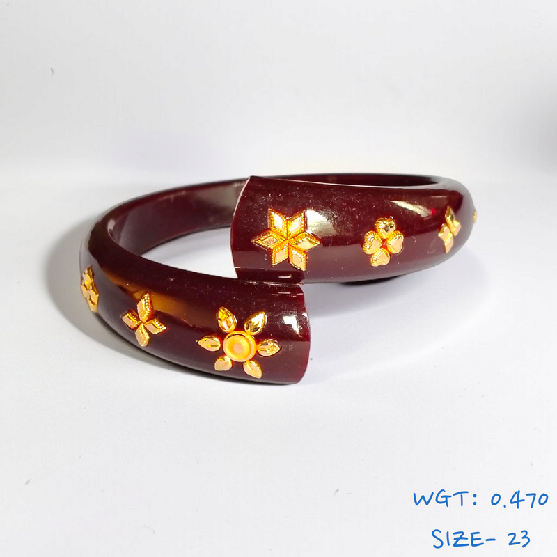 GPB18K- (SIZE-23) COFFEE COLOUR 18KT HALLMARK GOLD BRACELET POLA 1 PIECE FOR MARRIED WOMEN (REGULAR USE) APPROX WGT: 0.470 GM