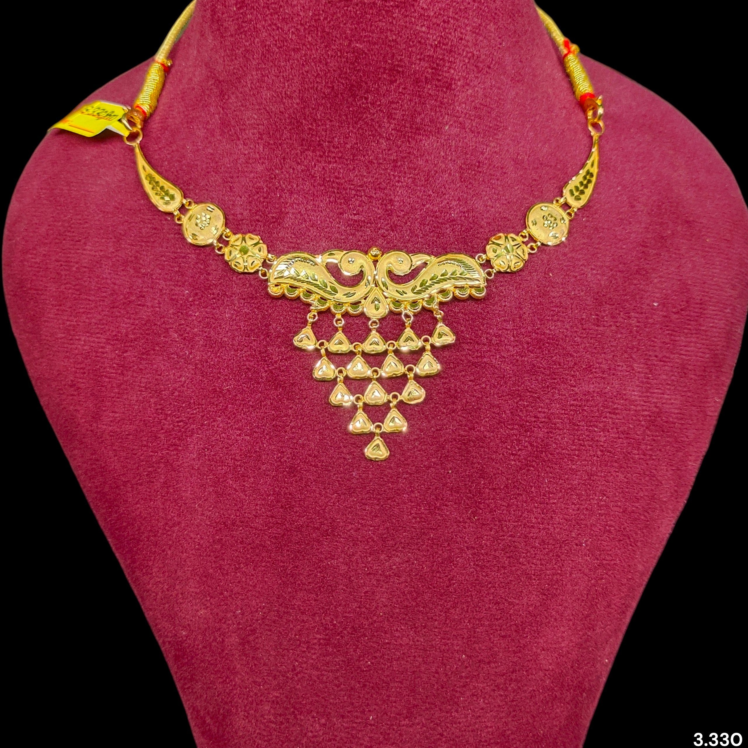 GOLD NECKLACE-(WGT: 3.330 GM APPROX) BIS CERTIFIED HUID HALLMARK 375 9KT GOLD NECKLACE 1 PIECE FOR WOMEN WITH FREE ADJUSTABLE TASSEL.(WPN9Y1)