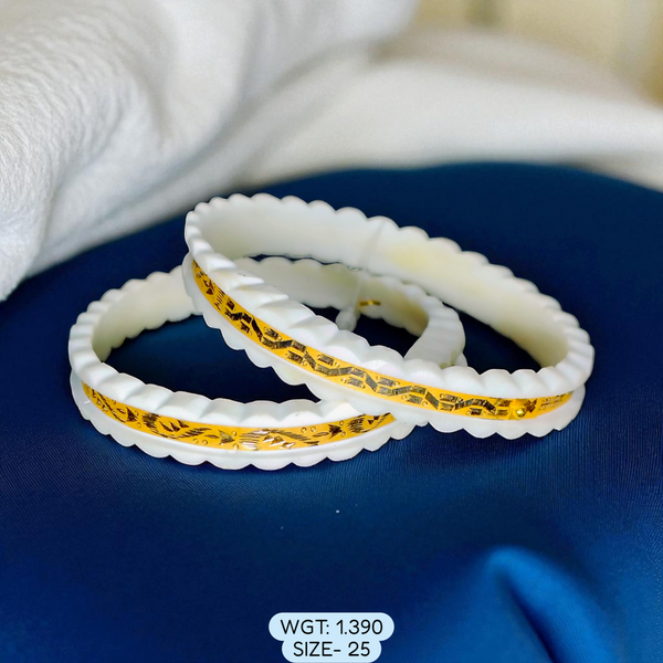TRJ (SIZE: 25) WGT: 1.390 GM APPROX HUID HALLMARK 22KT GOLD SAKHA BANGLES 1 PAIR DESIGN FOR REGULAR USE.
