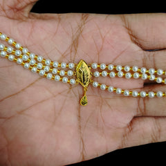 GMC9K- (WGT: 0.230 GM APPROX) BIS CERTIFIED HUID HALLMARK 375 9KT GOLD MOTI CHOKER 1 PIECE WITH ADJUSTABLE TASSEL FOR GIFT IN MARRIAGE.