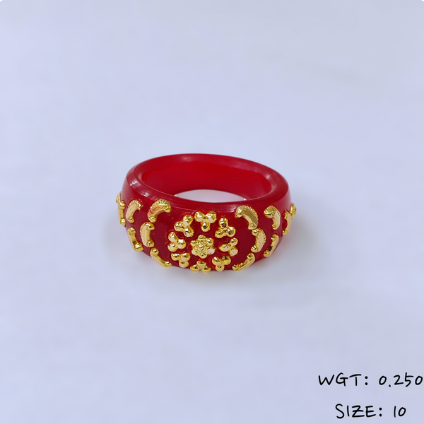 (GPR) TRJ (SIZE: 10) WGT: 0.250 GM APPROX (50 TONCH) KDM GOLD POLA RING FOR WOMEN 1 PIECE FOR GIFT (SOLD ON MRP)