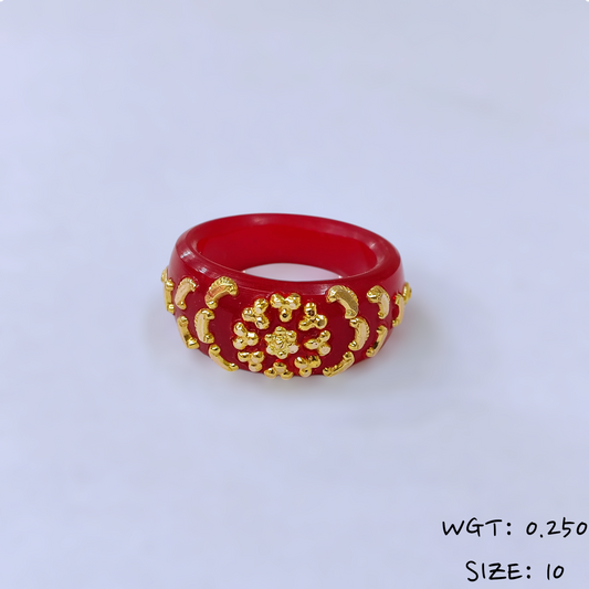 (GPR) TRJ (SIZE: 10) WGT: 0.250 GM APPROX (50 TONCH) KDM GOLD POLA RING FOR WOMEN 1 PIECE FOR GIFT (SOLD ON MRP)