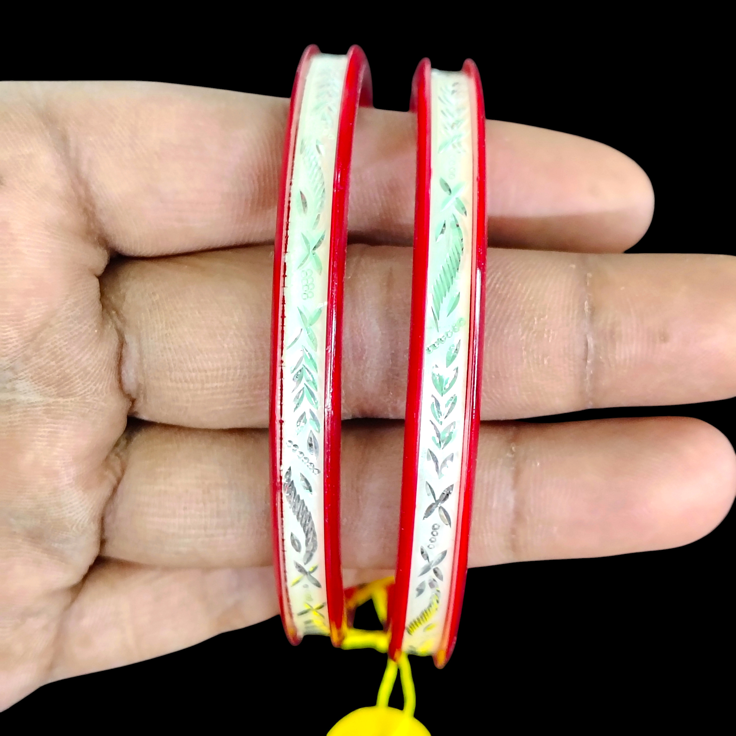 (SSP) CERTIFIED  BIS HALLMARK 925 SILVER CHILA PATH DESIGN POLA BADHANO BANGLES 1 PAIR(WGT: 3.00 GM APPROX) FOR REGULAR USE (SOLD AS MRP BY RAJLAXMI).