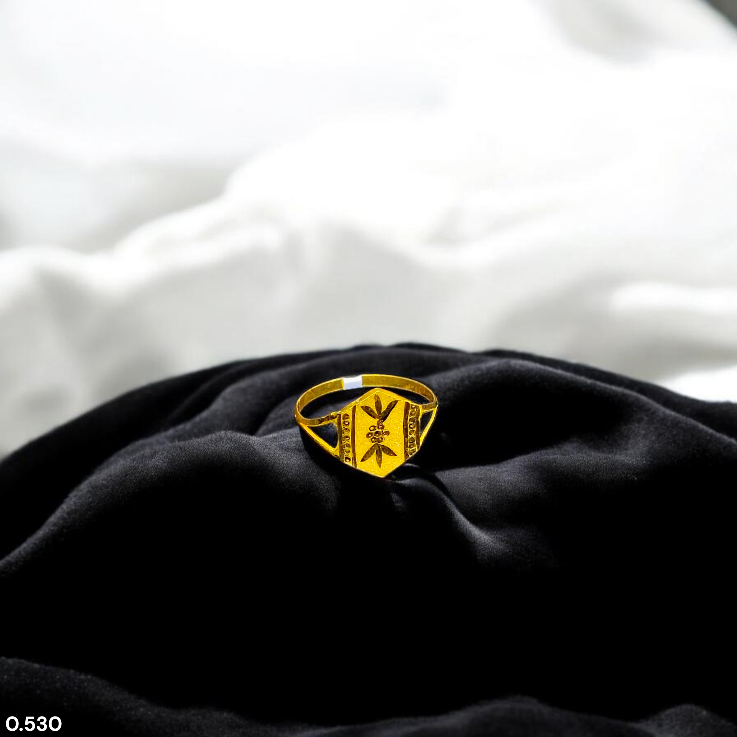 BABY JEWELLERY- TRJ WGT: 0.530 GM APPROX 22KT HUID HALLMARK GOLD BABY FINGER RING 1 PIECE FOR RICE CEREMONY & BIRTHDAY.