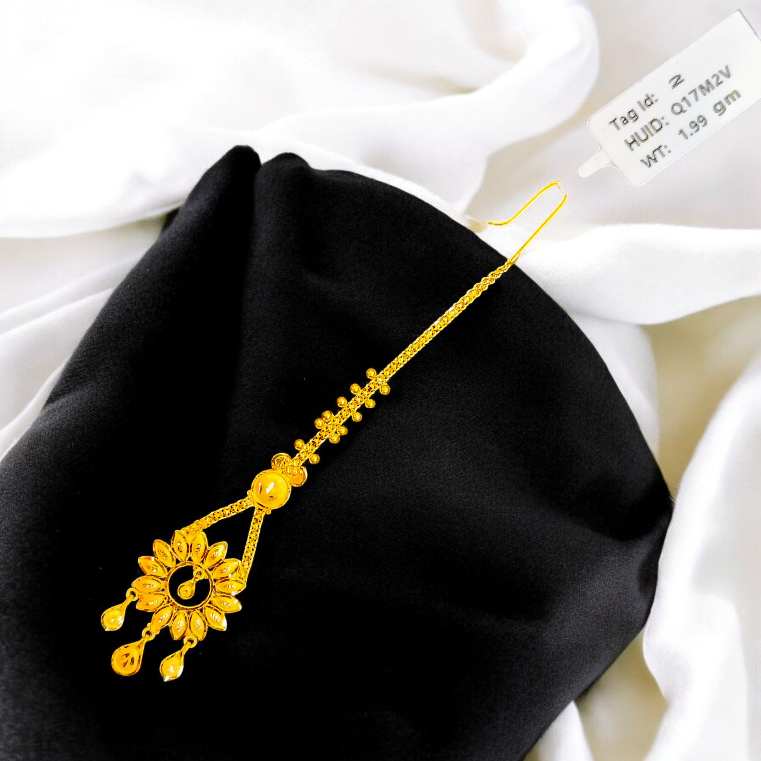 (GTMT) CERTIFIED  BIS CERTIFIED WGT: 1.990 GM APPROX HUID HALLMARK 916 22KT GOLD TICKLY (MANGTIKA) 1 PIECE FOR MARRIAGE.