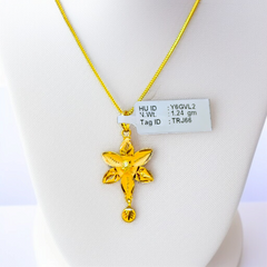 TRJ WGT: 1.240 GM APPROX 22KT HUID HALLMARK GOLD LOCKET 1 PIECE WITH ADJUSTABLE TASSEL.