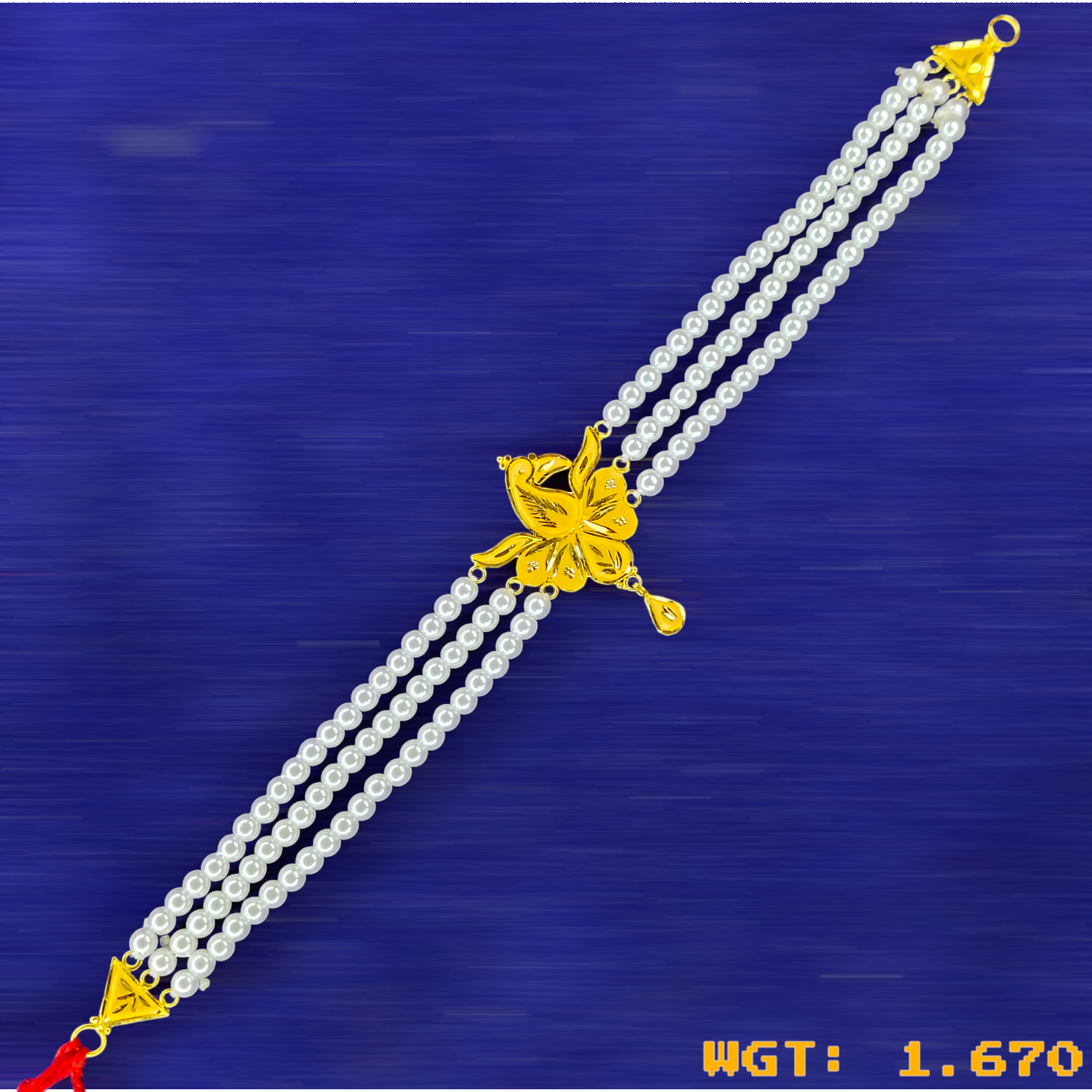 (GMC) TRJ WGT: 1.670 GM APPROX 22KT HALLMARK HUID GOLD MOTI CHOKER 1 PIECE WITH ADJUSTABLE TASSEL.