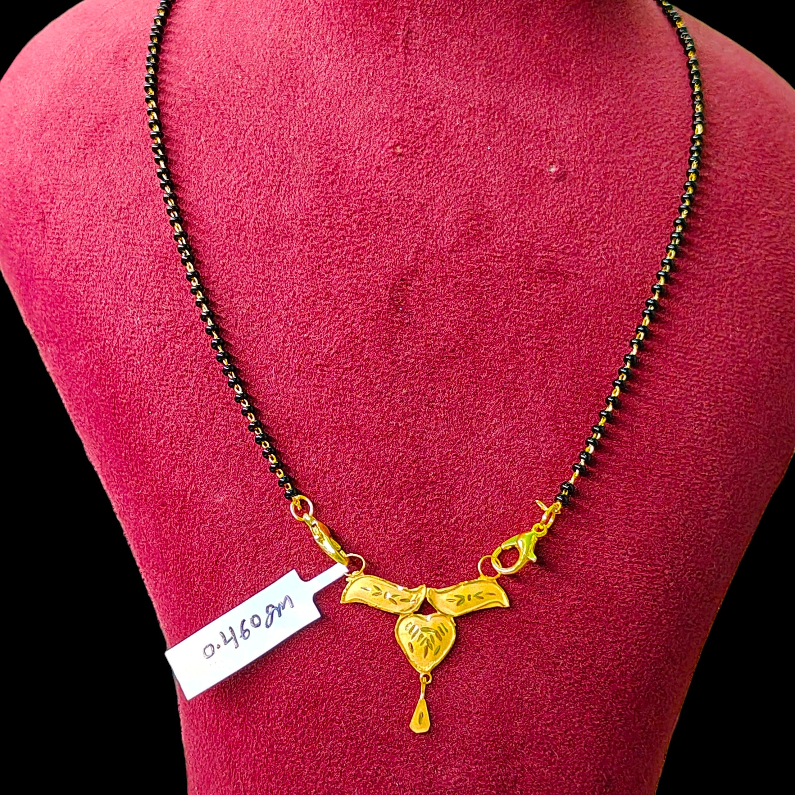 GOLD PENDANT- (WGT: 0.460 GM APPROX) BIS CERTIFIED HUID HALLMARK 375 9KT GOLD PENDANT FOR WOMEN 1 PIECE WITH FREE MANGALSUTRA & TASSEL.