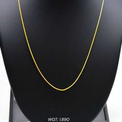 GCN- (SUPER BOX DESIGN) BIS CERTIFIED TRJ WGT: 1.890 GM APPROX HUID HALLMARK 22KT GOLD CHAIN (16 INCH) 1 PIECE FOR BABY.