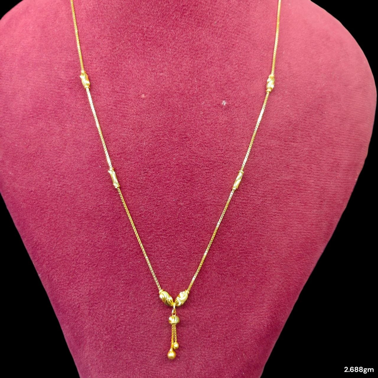 GOLD CHAIN- (WGT: 2.688 GM APPROX) BIS CERTIFIED HUID HALLMARK 9KT GOLD CHAIN (19 INCH) 1 PIECE FOR UNISEX.