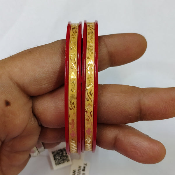 (GSP) TRJ JAWHRQ(SIZE: 27) WGT: 1.700 GM APPROX 22KT HUID HALLMARK GOLD POLA BANGLES 1 PAIR DESIGN FOR REGULAR USE.