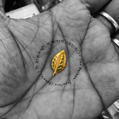 KDM GOLD TULSI PATA (50 TONCH) 1 PIECE FOR POOJA OCASSION 2 CM (GOD ITEMS)