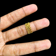 LADIES RING- (SIZE: 13 ) WGT: 1.710 GM APPROX BIS CERTIFIED HUID HALLMARK 9KT GOLD THUMB RING FOR UNISEX 1 PIECE.(58GZN8)