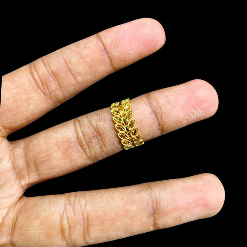 LADIES RING- (SIZE: 13 ) WGT: 1.710 GM APPROX BIS CERTIFIED HUID HALLMARK 9KT GOLD THUMB RING FOR UNISEX 1 PIECE.(58GZN8)