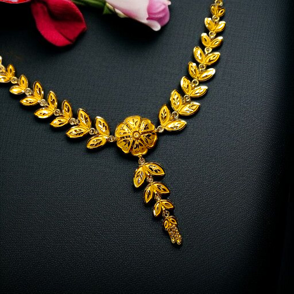 (GCN22) BIS CERTIFIED HUID HALLMARK 916 22KT GOLD NECKLACE CHOKER (APPROX WGT: 4.870 GM) 1 PIECE FOR WOMEN.