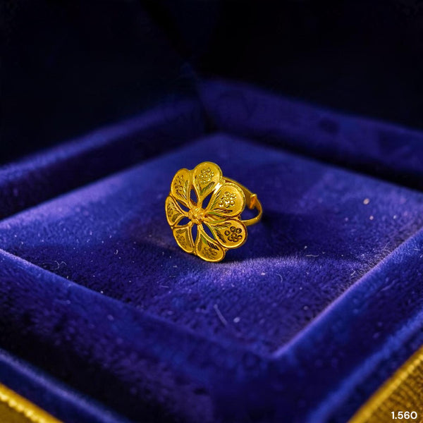 LADIES RING (6IPT9J)-(SIZE: ADJUSTABLE ) WGT: 1.560 GM APPROX BIS CERTIFIED HUID HALLMARK 375 9KT GOLD RING FOR WOMEN 1 PIECE.