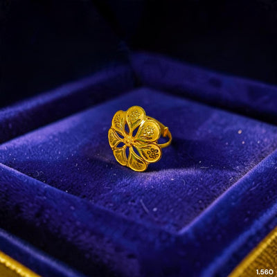 LADIES RING (6IPT9J)-(SIZE: ADJUSTABLE ) WGT: 1.560 GM APPROX BIS CERTIFIED HUID HALLMARK 375 9KT GOLD RING FOR WOMEN 1 PIECE.