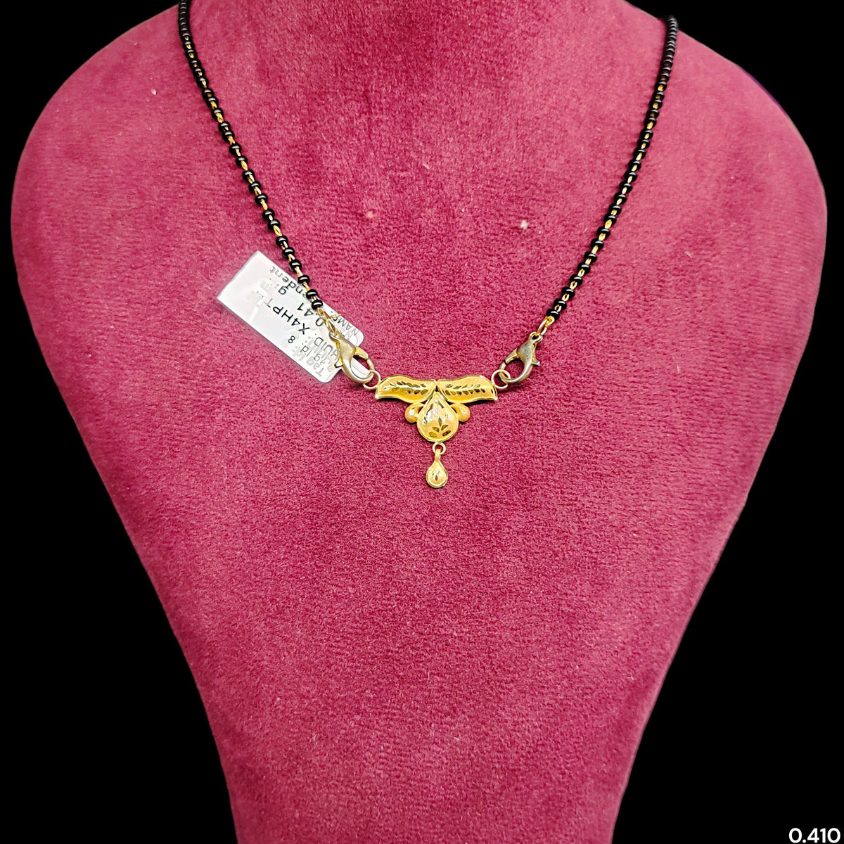GPM9K- (WGT: 0.410 GM APPROX) BIS CERTIFIED HUID HALLMARK 375 9KT GOLD PENDANT FOR WOMEN 1 PIECE WITH FREE MANGALSUTRA & TASSEL. (X4HPTH)