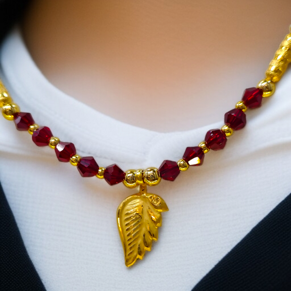 LEAF DESIGN (WGT: 0.190 GM APPROX) KDM GOLD LOCKET 1 PIECE WITH TASSEL (50 TONCH) BEST FOR GIFT IN MARRIAGE.